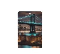 New York Manhattan Bridge Night Printing Lot de 10 feuilles parfumées à suspendre pour voiture