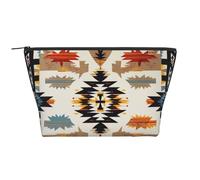 New York Manhattan Bridge Night Prints Trousse de maquillage trapézoïdale pour femme avec fermeture éclair, Amérindien., Taille unique, Trousse de maquillage