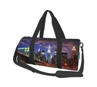 New York Night Duffle Bag for Women Men Personal Item Travel Bag Canvas Weekender Overnight Bag Lightweight Sports Tote Gym Bag Carry On Bagage, Noir, Taille unique, Noir , Taille unique