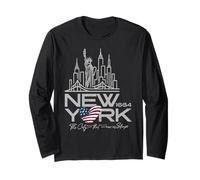 New York NYC Skyline 1664, la Ville Qui ne dort jamais Manche Longue