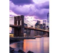 New York Peinture Diamant Adulte, DIY Diamond Painting Complet, 5D Vue nocturne Diamond Painting Artisanat Strass Point de Croix Loisirs Créatifs Adultes, Décoration Murale Maison 80x120 cm W-240
