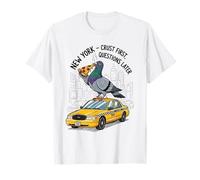 New York Pizza Pigeon Cityscape NYC Souvenir de Voyage T-Shirt
