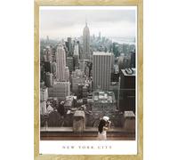 New York - Poster - City Views + cadre amovible, Shinsuke® Maxi MDF hêtre, vitre acrylique