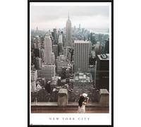 New York - Poster - City Views + cadre amovible, Shinsuke® Maxi plastique noir, vitre acrylique