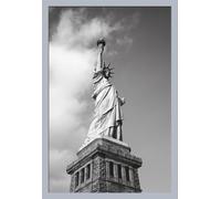 New York - Poster - Statue de la Liberté Statue of liberty + cadre amovible, Shinsuke® Maxi MDF argenté, vitre acrylique