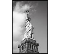 New York - Poster - Statue de la Liberté Statue of liberty + cadre amovible, Shinsuke® Maxi plastique noir, vitre acrylique