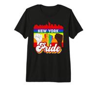 New York Pride Rainbow Gay Pride Flag Funny LGBT T-Shirt Haut de Gamme