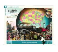 New York Puzzle Company - Vintage Images Trains Across America - 1500 Piece Jigsaw Puzzle