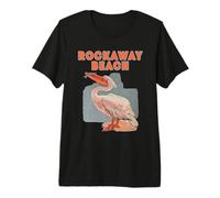New York Rockaway Beach Pican rétro Vacances avec Poisson T-Shirt Haut de Gamme