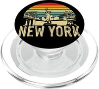 New York Skyline Retro NY Statue de la Liberté PopSockets PopGrip pour MagSafe