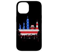 New York Skyline Stars Et Stripes USA Drapeau Art Amour NY Coque pour iPhone 14