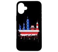 New York Skyline Stars Et Stripes USA Drapeau Art Amour NY Coque pour iPhone 16 Plus