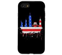 New York Skyline Stars Et Stripes USA Drapeau Art Amour NY Coque pour iPhone SE (2020) / 7/8