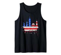 New York Skyline Stars Et Stripes USA Drapeau Art Amour NY Débardeur