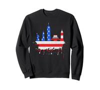 New York Skyline Stars Et Stripes USA Drapeau Art Amour NY Sweatshirt