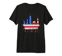 New York Skyline Stars Et Stripes USA Drapeau Art Amour NY T-Shirt Haut de Gamme