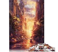 New York Street Puzzle 1000 Pièces Cadeau Unique Jeu Éducatif Défi Jouet À De Qualité Supérieure Peinture Art pour Adultes Et Enfants À Partir De 12 Ans 1000pcs (38x26cm)