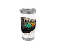 New York Subway Train Graffiti Street Art Hip Hop coloré Gobelet isotherme en acier inoxydable double paroi