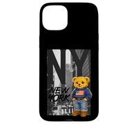 New York Teddy Bear Street Art Design - NY City Urban Bear Coque pour iPhone 15 Plus