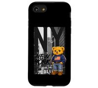 New York Teddy Bear Street Art Design - NY City Urban Bear Coque pour iPhone SE (2020) / 7/8