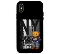 New York Teddy Bear Street Art Design - NY City Urban Bear Coque pour iPhone X/XS