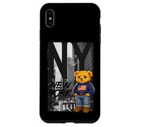 New York Teddy Bear Street Art Design - NY City Urban Bear Coque pour iPhone XS Max