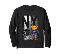New York Teddy Bear Street Art Design - NY City Urban Bear Manche Longue