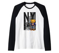 New York Teddy Bear Street Art Design - NY City Urban Bear Manche Raglan