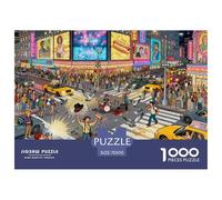 New York Times Square Neon Night Puzzle en Bois Imperméable DIY Puzzles De 1000 Pièces pour Adultes Cadeaux Défi Et Casse-tête Jeux Éducatifs