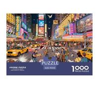 New York Times Square Neon Night Puzzle en Bois Imperméable DIY Puzzles De 1000 Pièces pour Adultes Coloré Jeux De Stimulants