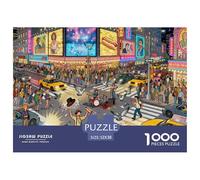 New York Times Square Neon Night Puzzle en Bois Imperméable DIY Puzzles De 1000 Pièces pour Adultes Coloré De Décoration pour La Maison