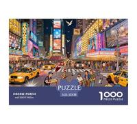 New York Times Square Neon Night Puzzle en Bois Imperméable Puzzles De 1000 Pièces pour Adultes Cadeaux Impossible Jeux Éducatifs