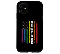 New York Us American Flag Rainbow Gay LGBT Pride Month Coque pour iPhone 11