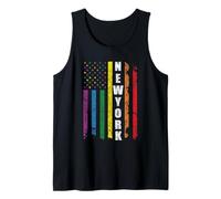 New York Us American Flag Rainbow Gay LGBT Pride Month Débardeur