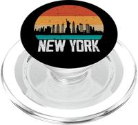 New York USA Retro Vintage Sunset Skyline New York PopSockets PopGrip pour MagSafe