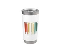 New York Vintage City Skyline Urban Skyline NYC NY Architecte Gobelet isotherme en acier inoxydable double paroi
