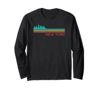 New York Vintage City Skyline Urban Skyline NYC NY Architecte Manche Longue