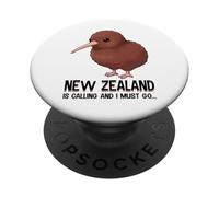 New Zealand is Calling and I Must Go Kiwi Bird néo-zélandais PopSockets PopGrip Adhésif