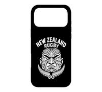 New Zealand Rugby Moko Tattoo Warrior Face Silver Fern Coque pour iPhone 17 Pro Max