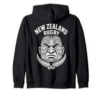New Zealand Rugby Moko Tattoo Warrior Face Silver Fern Sweat à Capuche