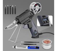 NEWACALOX Pistolet à Souder Automatique avec Affichage LCD, Température Réglable 180-500 °C, Fer à souder Chauffe Rapide 15s, Soudure à Une Main, Kit Complet pour Électronique & Bricolage