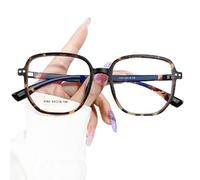 NEWADA Grandes Lunettes de Lecture, lecteurs de Livres grossissants, Miroir Plat antireflet for Ordinateur, Lunettes Anti-lumière Bleue (Color : Leopard, Size : +0.00)