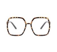 NEWADA Lunettes de Lecture carrées surdimensionnées for Femmes, très Grand Lecteur d'ordinateur bloquant la lumière Bleue, Miroir Plat Anti-éblouissement (Color : Tortoiseshell, Size : +3.50)