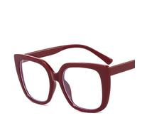 NEWADA Lunettes de Lecture élégantes for Femmes, lecteurs bloquant la lumière Bleue Anti-Fatigue oculaire, Miroir Plat HD Anti-éblouissement for Ordinateur (Color : Red, Size : +0.50)