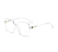 NEWADA Lunettes de Lecture Extra Larges for Femme, Lecteur d'ordinateur carré bloquant la lumière Bleue, Miroir Plat Anti-éblouissement surdimensionné (Color : Clear, Size : +1.50)