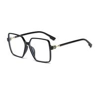 NEWADA Lunettes de Lecture Extra Larges for Femme, Lecteur d'ordinateur carré bloquant la lumière Bleue, Miroir Plat Anti-éblouissement surdimensionné (Color : Black, Size : +1.00)