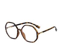 NEWADA Lunettes de Lecture polygonales, lecteurs d'ordinateur bloquant la lumière Bleue irrégulière, Miroir Plat, Lunettes de télévision for Jeux (Color : Tortoiseshell, Size : +2.50)