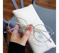 NEWADA Lunettes de Lecture rétro Rondes en métal Femmes Printemps charnière Bleu lumière bloquant Les lecteurs d'ordinateur, Lunettes incassables (Color : Silver, Size : +3.50)