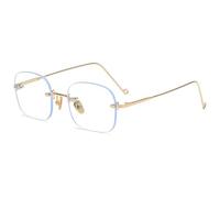 NEWADA Lunettes de Lecture sans Monture, lecteurs d'ordinateur bloquant la lumière Bleue à Cadre métallique, Miroir à lumière Plate Anti-éblouissement sans Cadre HD (Color : Golden, Size : +0.50)