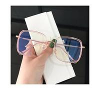 NEWADA Lunettes de Lecture surdimensionnées, Lunettes de Lecture d'ordinateur bloquant la lumière Bleue carrée, Grand Miroir Plat Anti-éblouissement (Color : Pink, Size : +1.50)